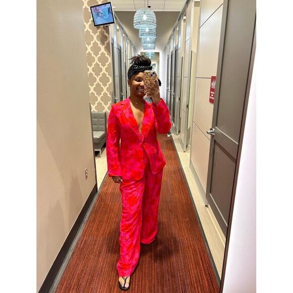 New Kate Spade x Target XXL Classic Rose Blazer Pink/Red Plus Extra Large Jacket - Picture 11 of 11